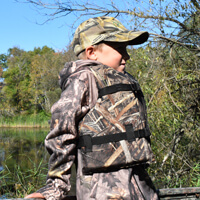 boy wearing camouflage for a safe hunt